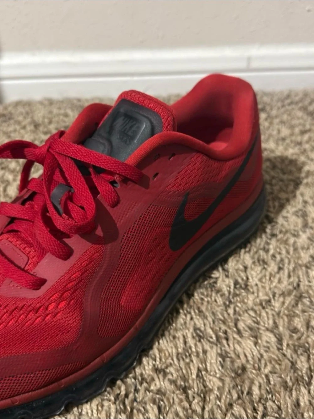 Nike Red Low-Top Running Shoes with Black Accents